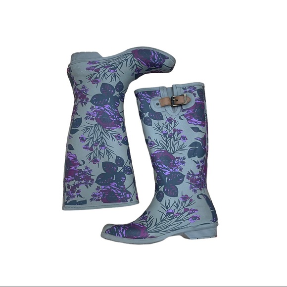 chooka Shoes - Chooka Women's Everyday Tall Rain  Floral Gray Size 8